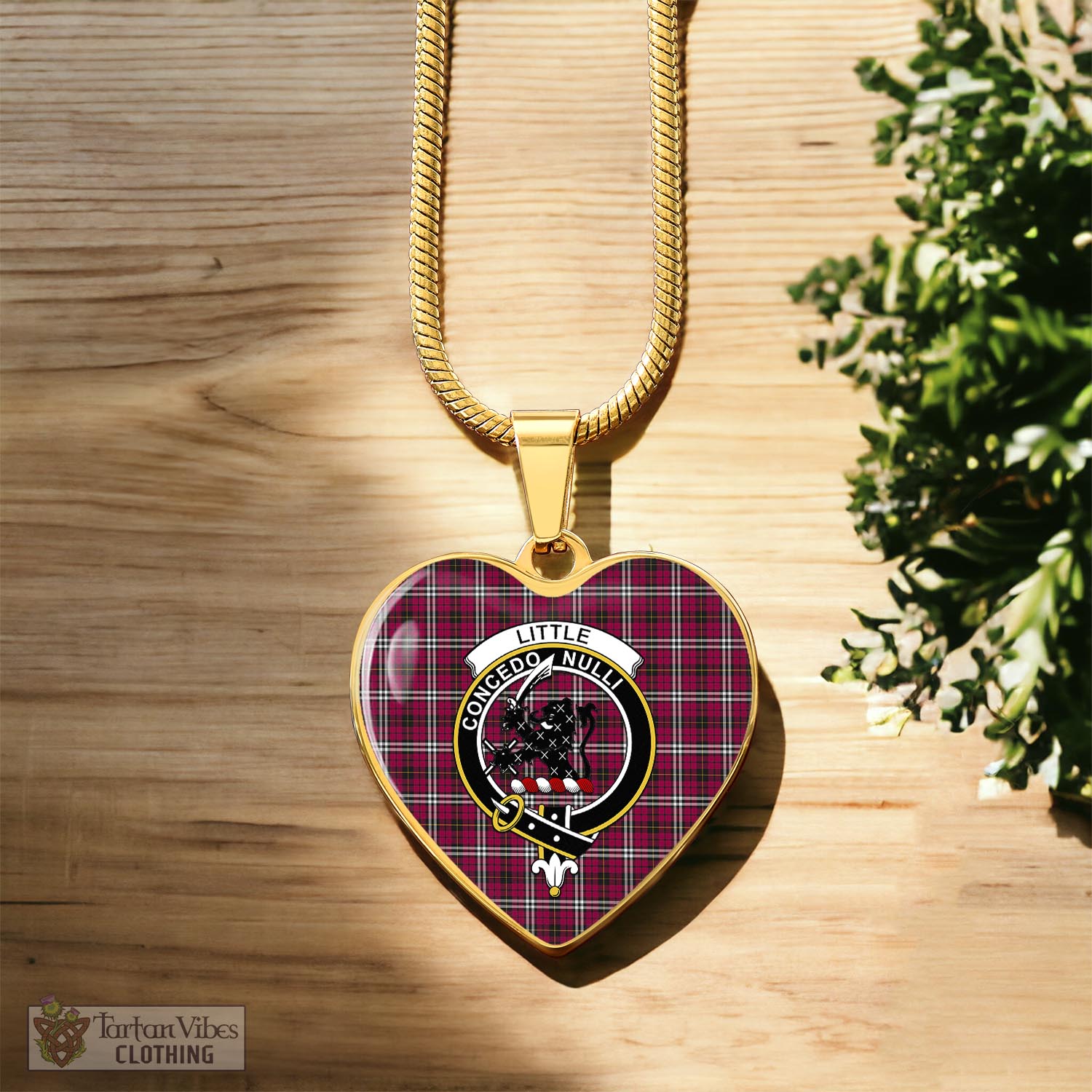 Tartan Vibes Clothing Little Tartan Heart Necklace with Family Crest