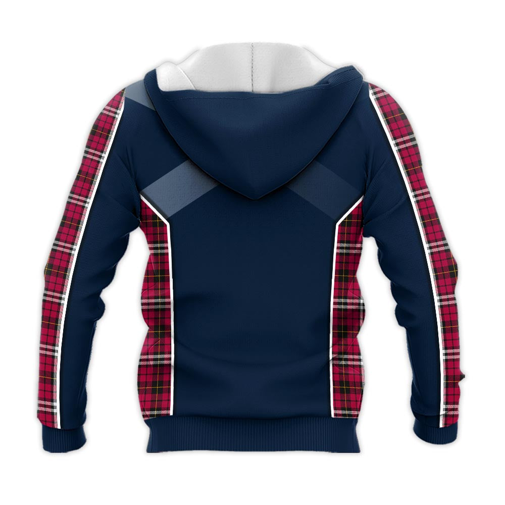 Tartan Vibes Clothing Little Tartan Knitted Hoodie with Family Crest and Scottish Thistle Vibes Sport Style