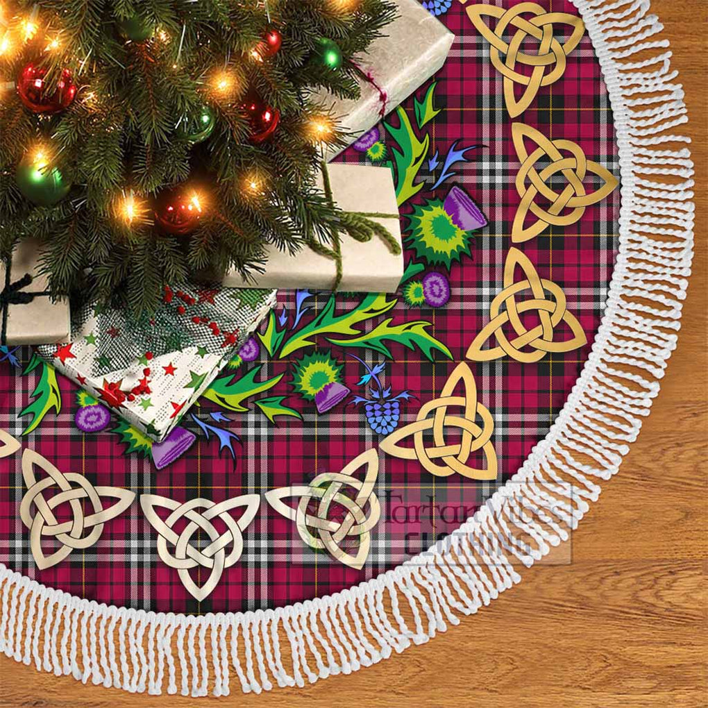 Tartan Vibes Clothing Little Tartan Christmas Tree Skirt with Thistle Celtic Knot Style