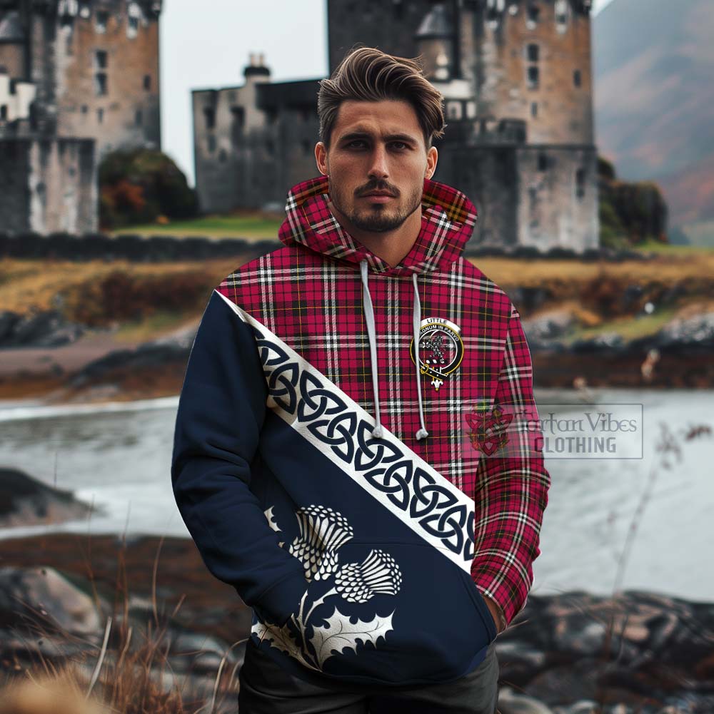 Tartan Vibes Clothing Little Tartan Cotton Hoodie Featuring Thistle and Scotland Map