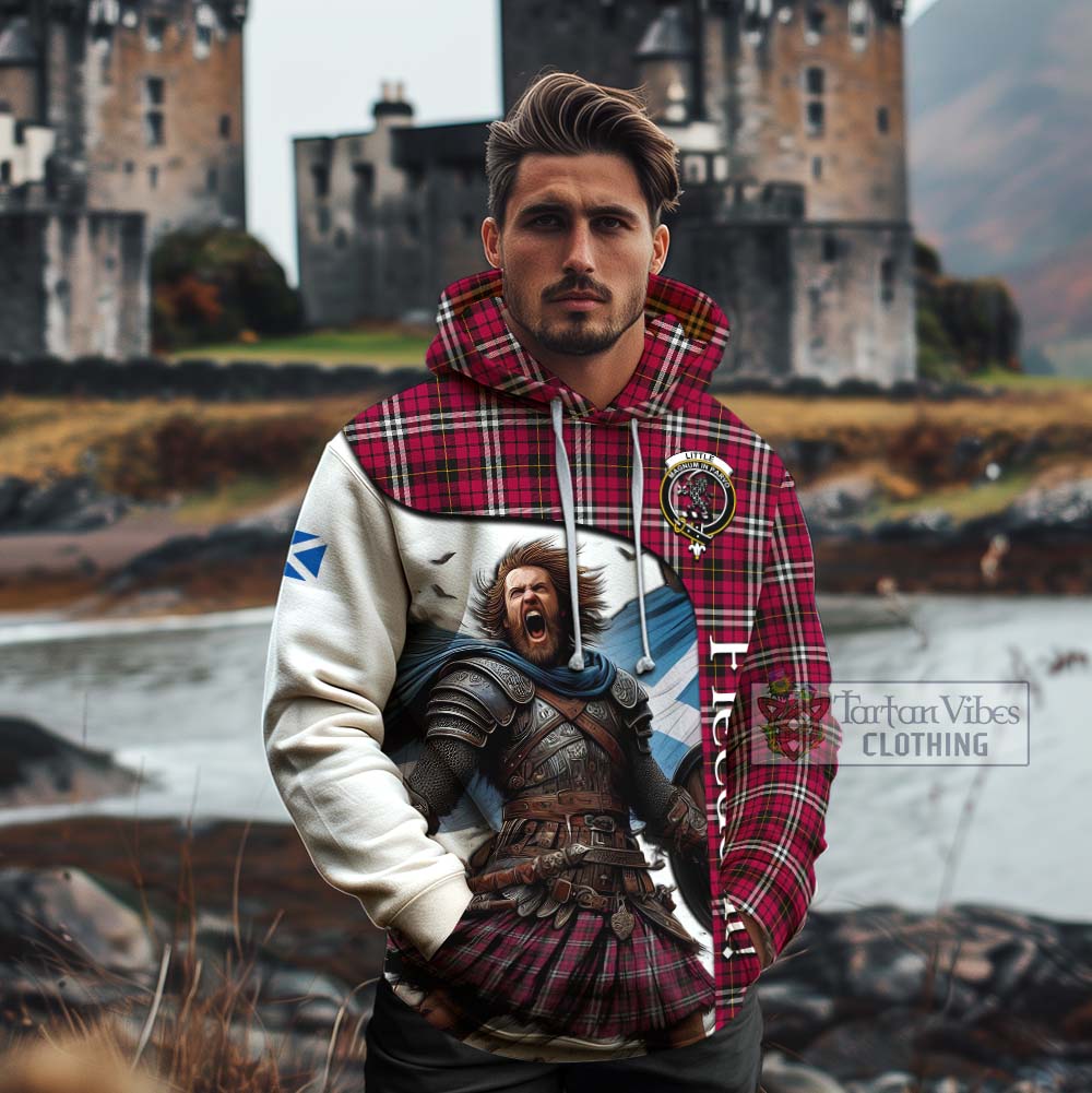 Tartan Vibes Clothing Little Crest Tartan Cotton Hoodie Inspired by the Freedom of Scottish Warrior