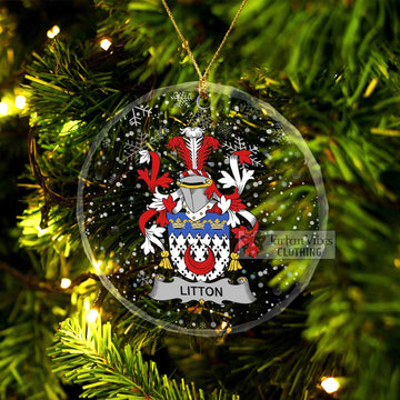 Litton Irish Clan Christmas Glass Ornament with Coat of Arms