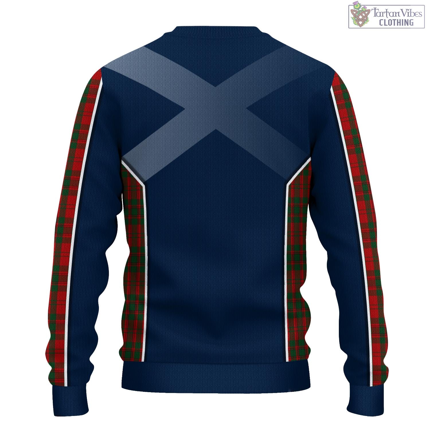 Tartan Vibes Clothing Livingston Tartan Knitted Sweatshirt with Family Crest and Scottish Thistle Vibes Sport Style