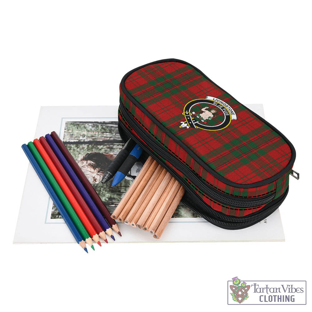 Tartan Vibes Clothing Livingston Tartan Pen and Pencil Case with Family Crest