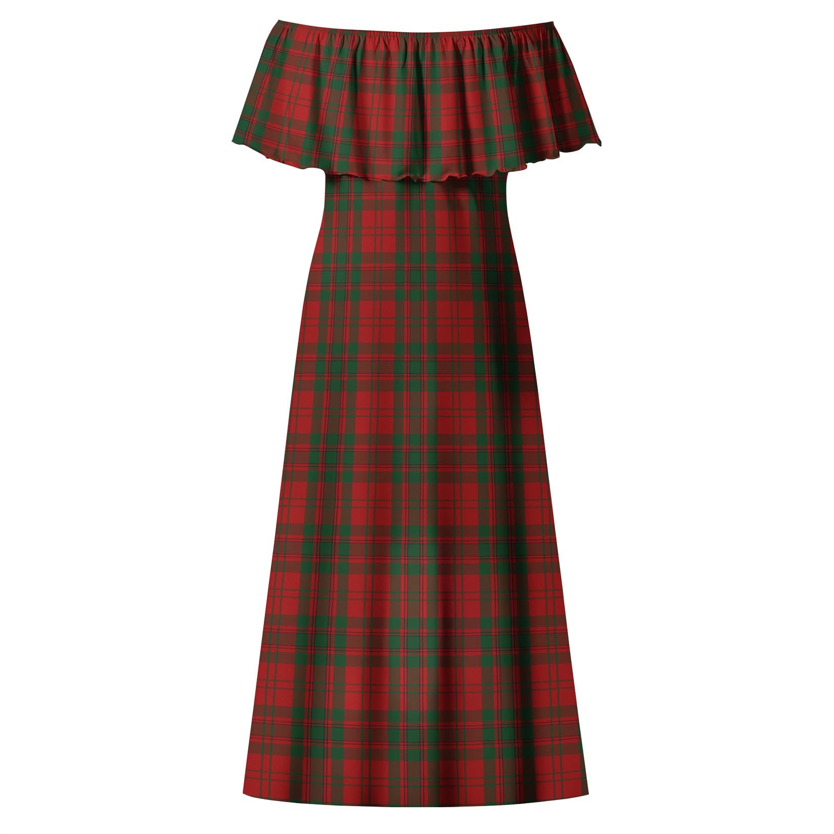 Livingston Tartan Off Shoulder Long Dress - Tartanvibesclothing