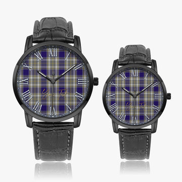 Livingstone Dress Tartan Personalized Your Text Leather Trap Quartz Watch