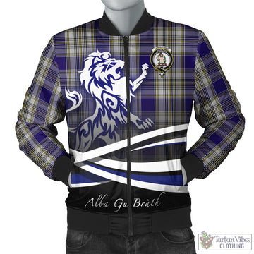 Livingstone Dress Tartan Bomber Jacket with Alba Gu Brath Regal Lion Emblem