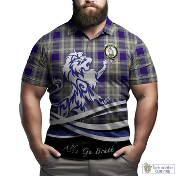 Livingstone Dress Tartan Polo Shirt with Alba Gu Brath Regal Lion Emblem