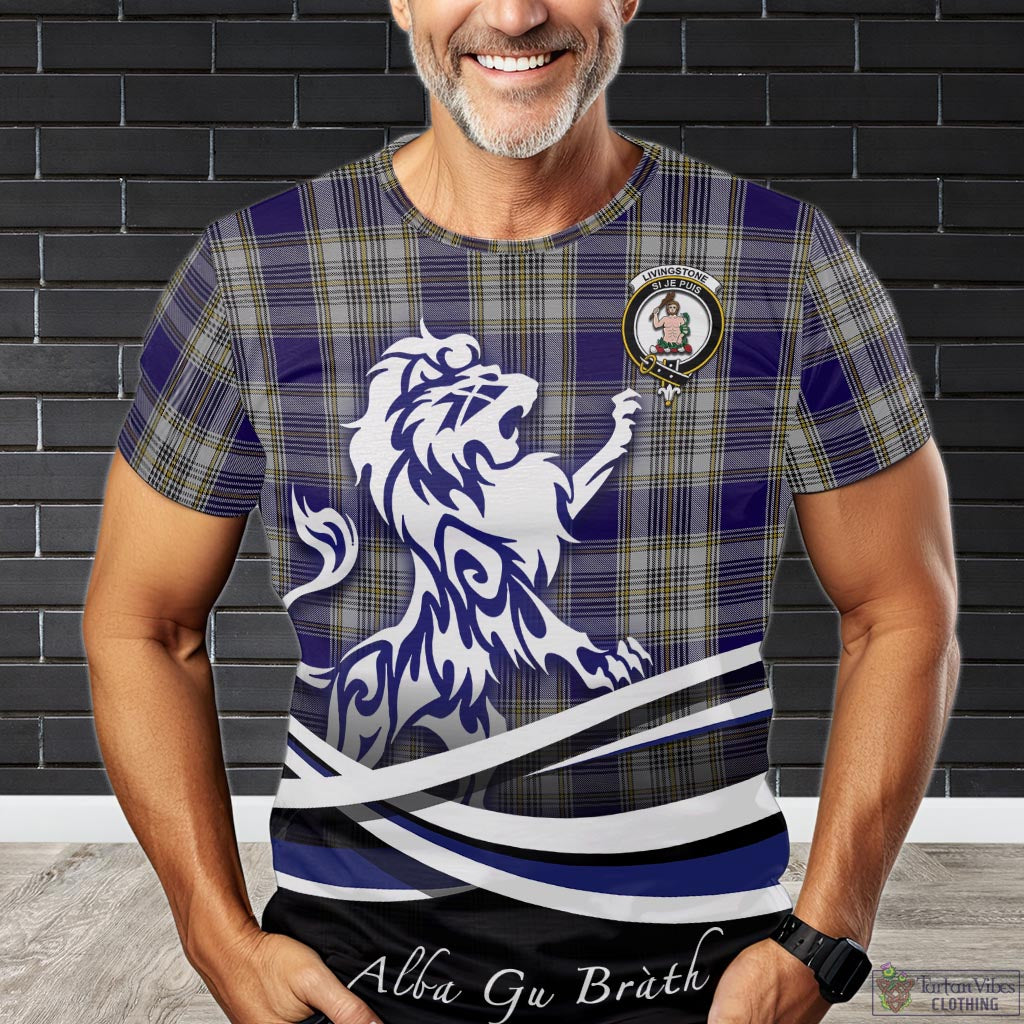 livingston-dress-tartan-t-shirt-with-alba-gu-brath-regal-lion-emblem