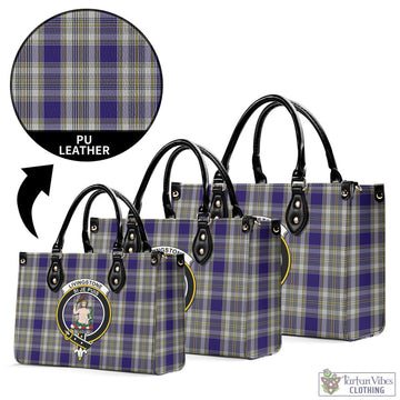 Livingstone Dress Tartan Luxury Leather Handbags with Family Crest