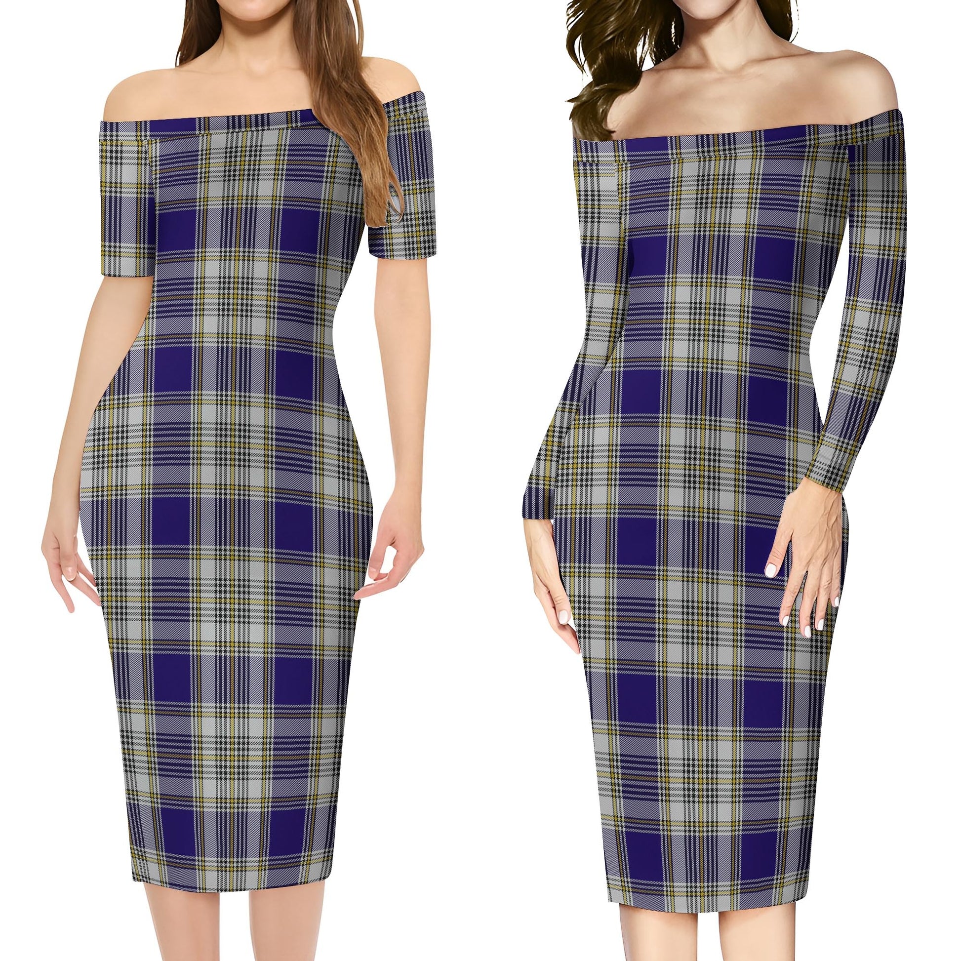 Livingston Dress Tartan Off Shoulder Lady Dress Women's Dress - Tartanvibesclothing