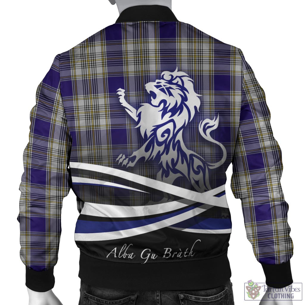 Tartan Vibes Clothing Livingston Dress Tartan Bomber Jacket with Alba Gu Brath Regal Lion Emblem