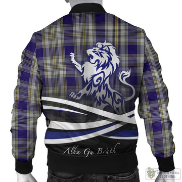 Livingstone Dress Tartan Bomber Jacket with Alba Gu Brath Regal Lion Emblem