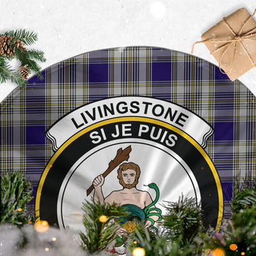 Livingstone Dress Tartan Christmas Tree Skirt with Family Crest