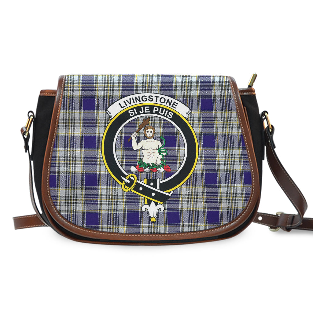 Livingstone Dress Tartan Saddle Bag with Family Crest - Tartan Vibes Clothing