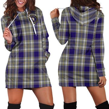 Livingstone Dress Tartan Hoodie Dress with Family Crest