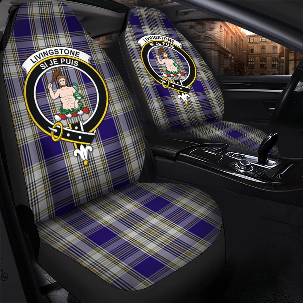 Livingston Dress Tartan Car Seat Cover with Family Crest - Tartanvibesclothing