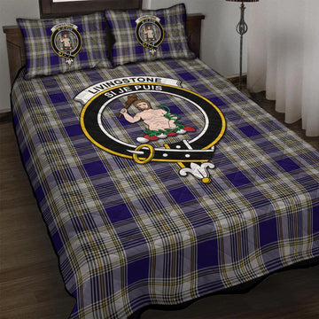 Livingstone Dress Tartan Quilt Bed Set with Family Crest