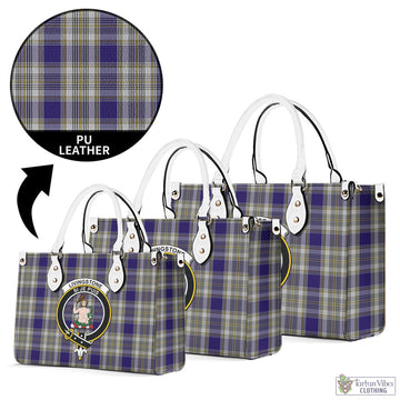 Livingstone Dress Tartan Luxury Leather Handbags with Family Crest