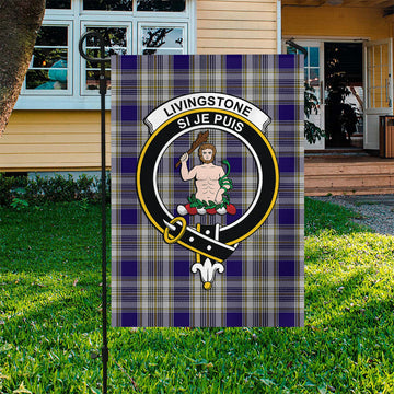 Livingstone Dress Tartan Flag with Family Crest