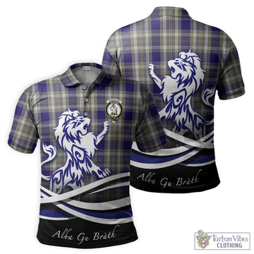 Livingstone Dress Tartan Polo Shirt with Alba Gu Brath Regal Lion Emblem