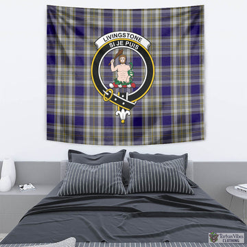 Livingstone Dress Tartan Tapestry Wall Hanging and Home Decor for Room with Family Crest