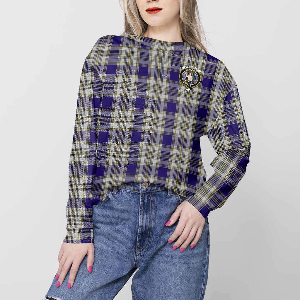 Livingstone Dress Tartan Sweatshirt with Family Crest - Tartan Vibes Clothing