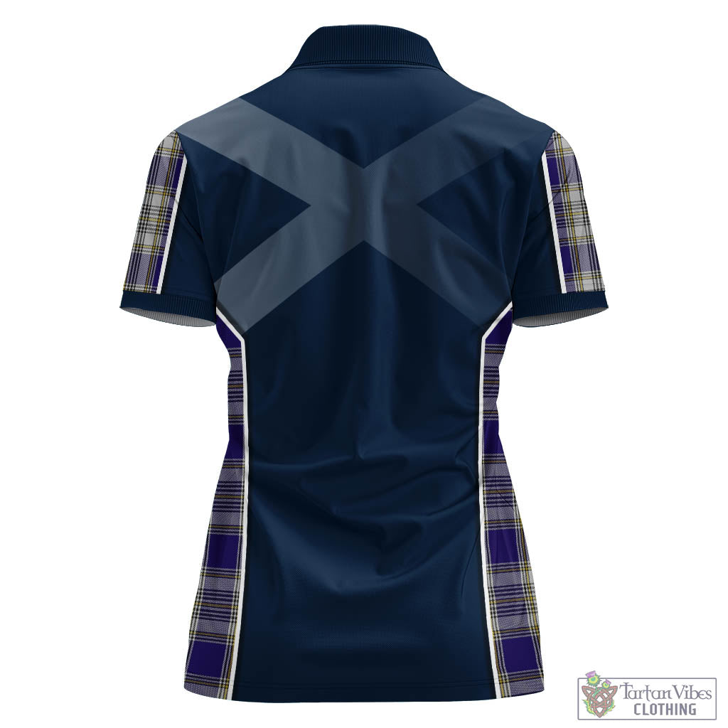 Tartan Vibes Clothing Livingston Dress Tartan Women's Polo Shirt with Family Crest and Scottish Thistle Vibes Sport Style