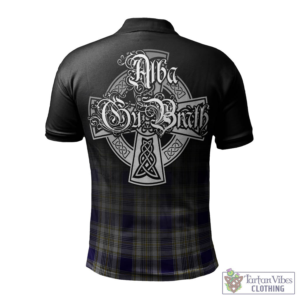 Tartan Vibes Clothing Livingston Dress Tartan Polo Shirt Featuring Alba Gu Brath Family Crest Celtic Inspired