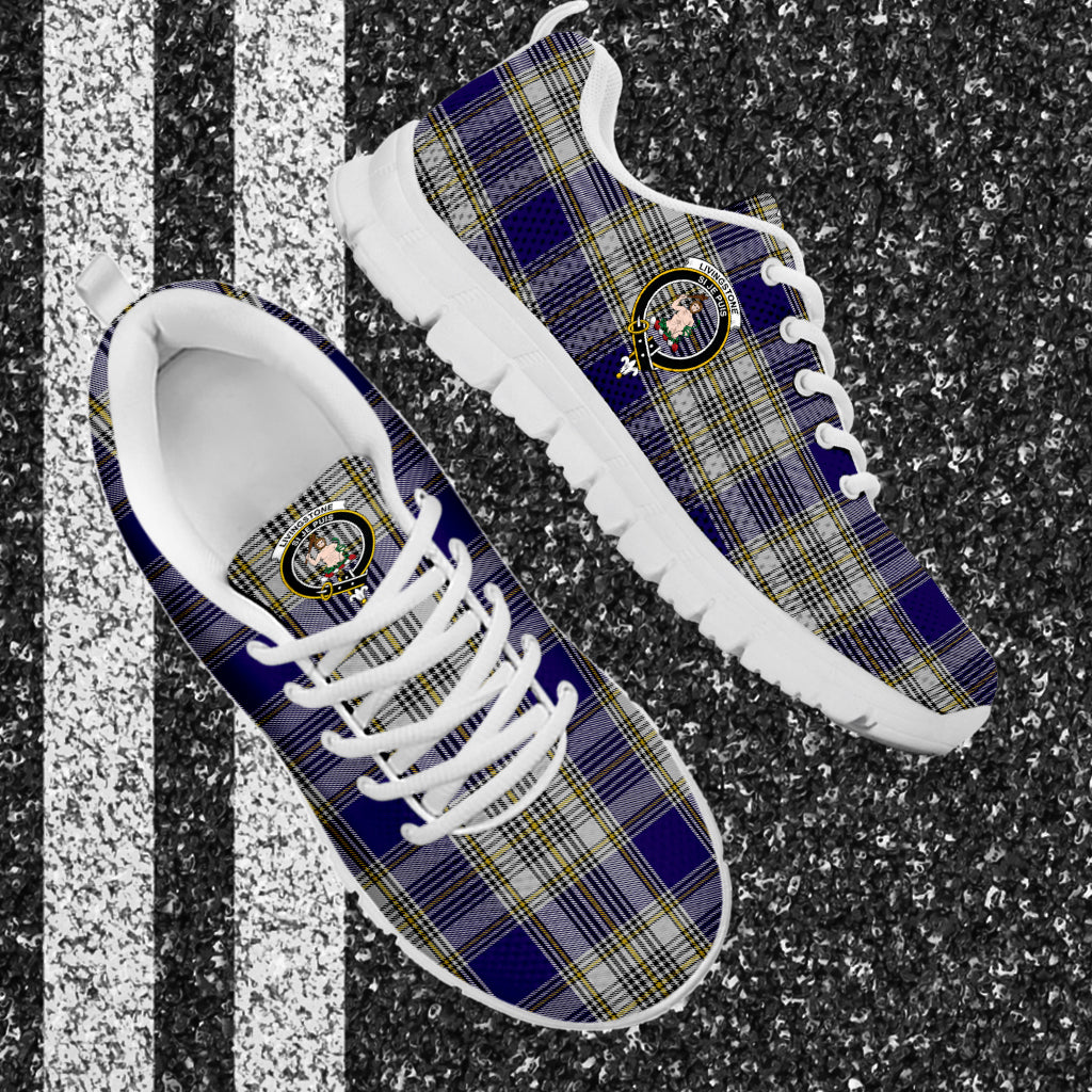 Livingstone Dress Tartan Sneakers with Family Crest - Tartan Vibes Clothing