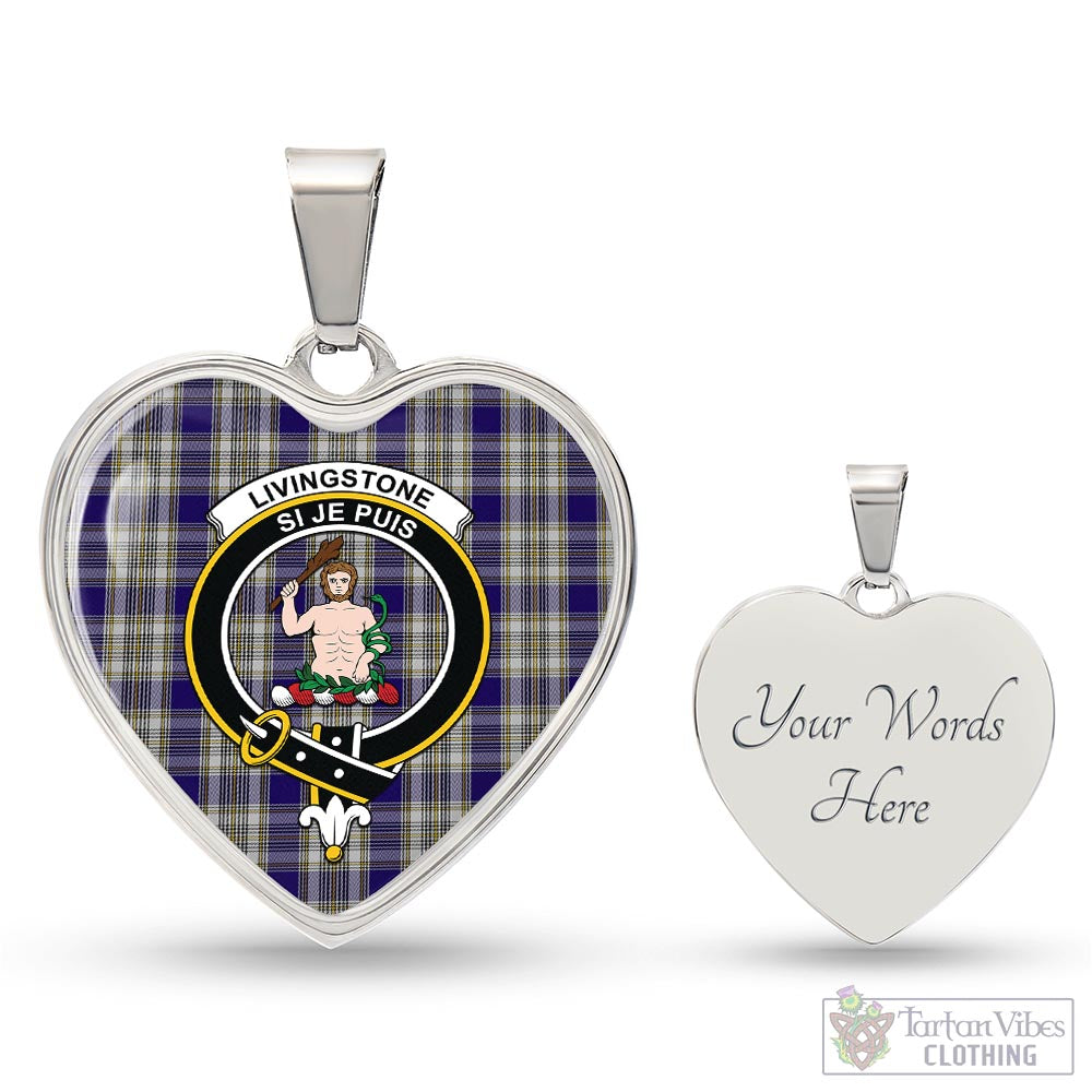 Tartan Vibes Clothing Livingston Dress Tartan Heart Necklace with Family Crest