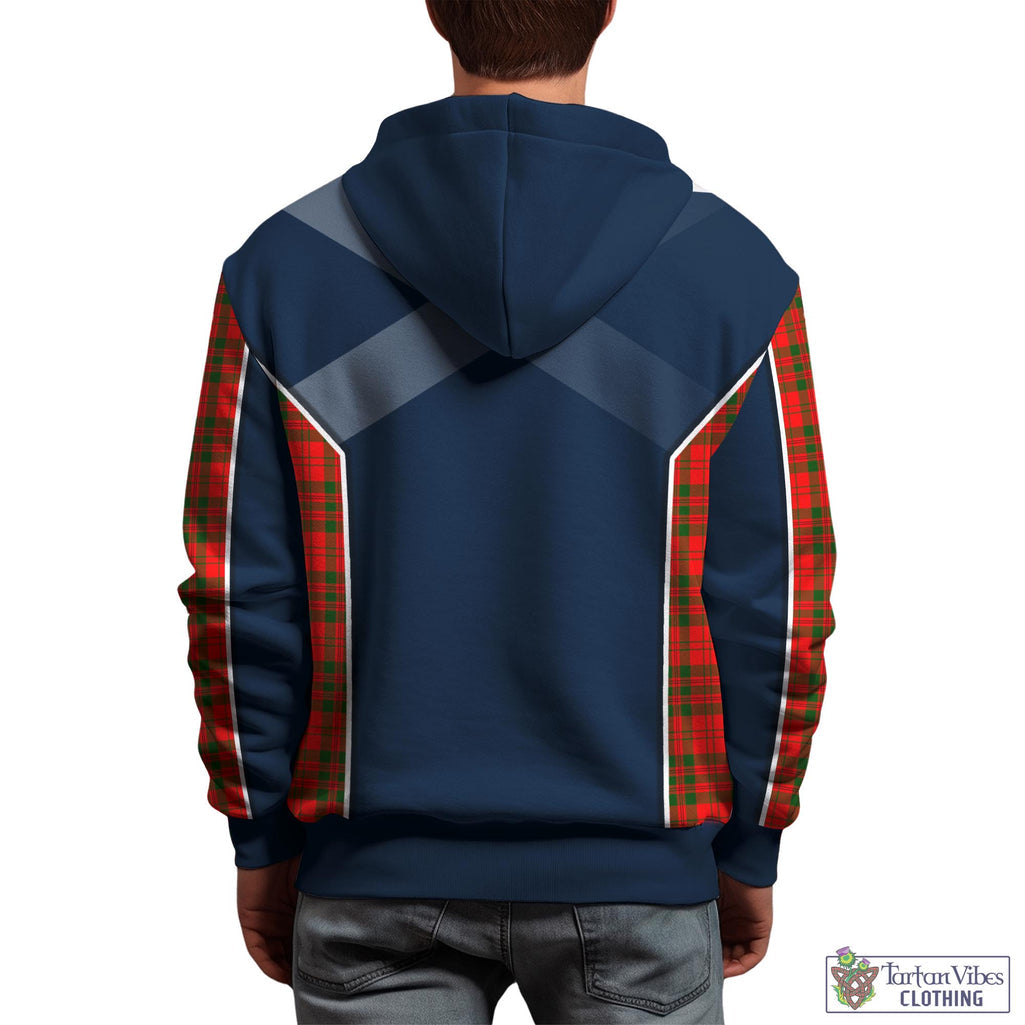 Tartan Vibes Clothing Livingston Modern Tartan Hoodie with Family Crest and Scottish Thistle Vibes Sport Style