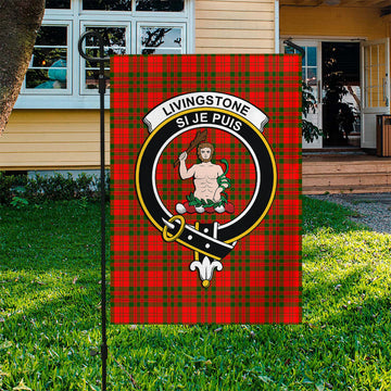 Livingstone Modern Tartan Flag with Family Crest