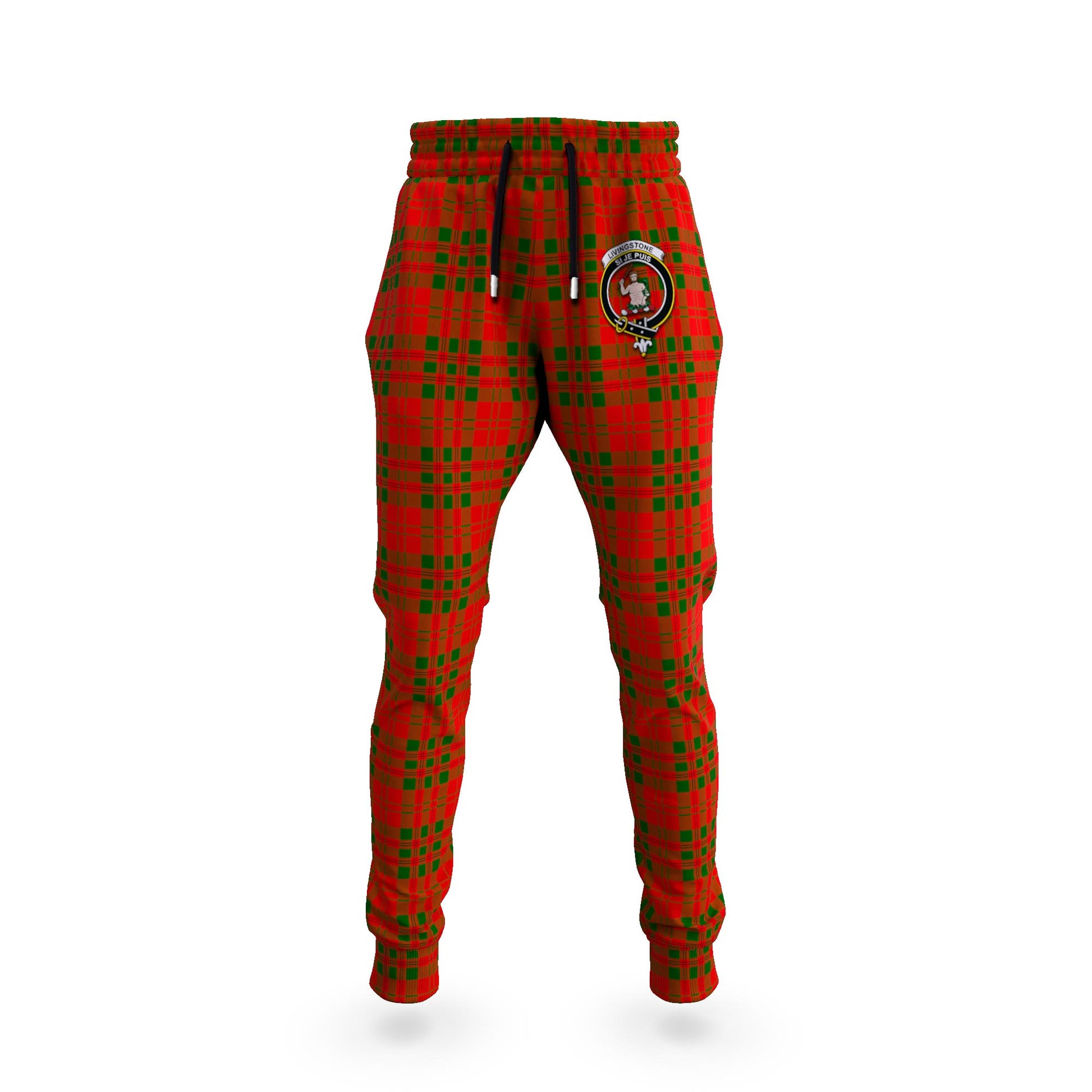 Livingstone Modern Tartan Joggers Pants with Family Crest 5XL - Tartan Vibes Clothing