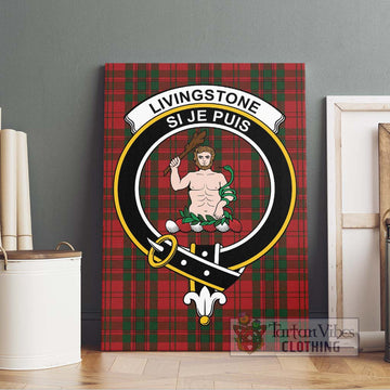 Livingstone Tartan Canvas Print Wall Art with Family Crest