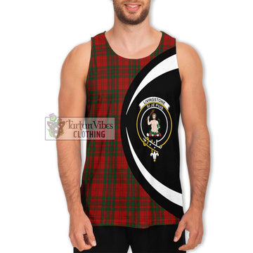 Livingstone Tartan Men's Tank Top with Family Crest Circle Style