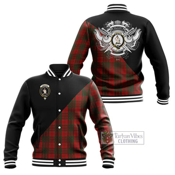 Livingstone Tartan Baseball Jacket with Family Crest and Military Logo Style Unisex - Tartan Vibes Clothing