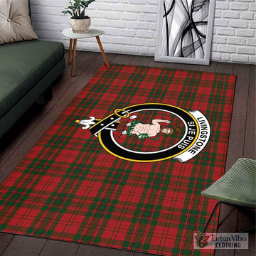 Livingstone Tartan Area Rug with Family Crest