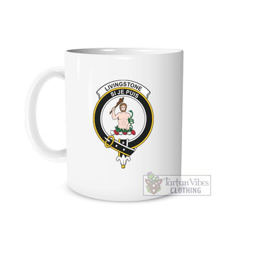 Livingstone (Livingston) Family Crest Ceramic Mug White - 2D-tartanvibesclothing