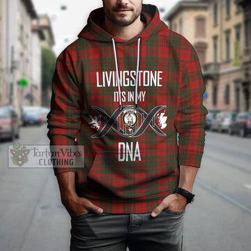 Livingstone Tartan Hoodie with Family Crest DNA In Me Style