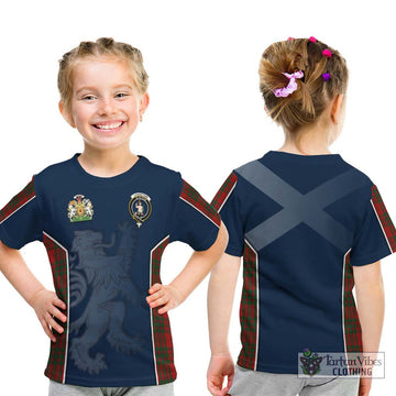 Livingstone Tartan Kid T-Shirt with Family Crest and Lion Rampant Vibes Sport Style