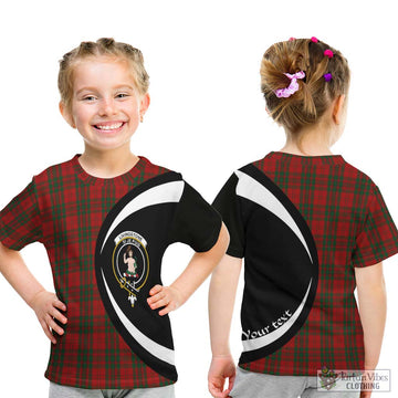 Livingstone Tartan Kid T-Shirt with Family Crest Circle Style