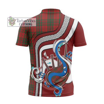 Livingstone Tartan Zipper Polo Shirt with Epic Bagpipe Style