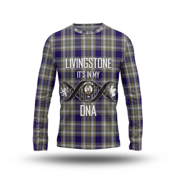 Livingstone Dress Tartan Long Sleeve T-Shirt with Family Crest DNA In Me Style