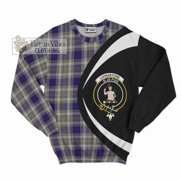 Livingstone Dress Tartan Sweatshirt with Family Crest Circle Style