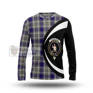 Livingstone Dress Tartan Long Sleeve T-Shirt with Family Crest Circle Style