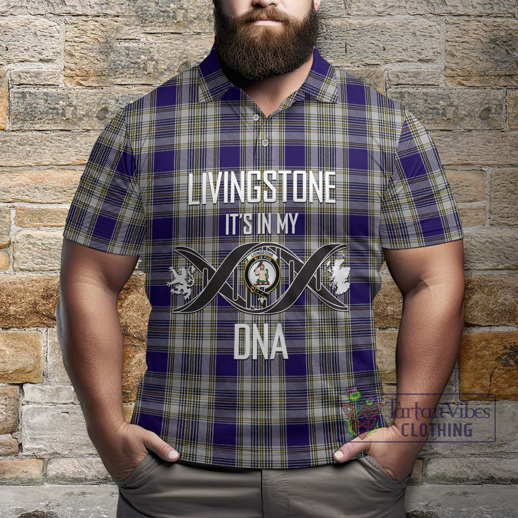 Livingstone Dress Tartan Polo Shirt with Family Crest DNA In Me Style Kid - Tartanvibesclothing Shop