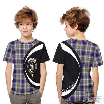 Livingstone Dress Tartan Kid T-Shirt with Family Crest Circle Style