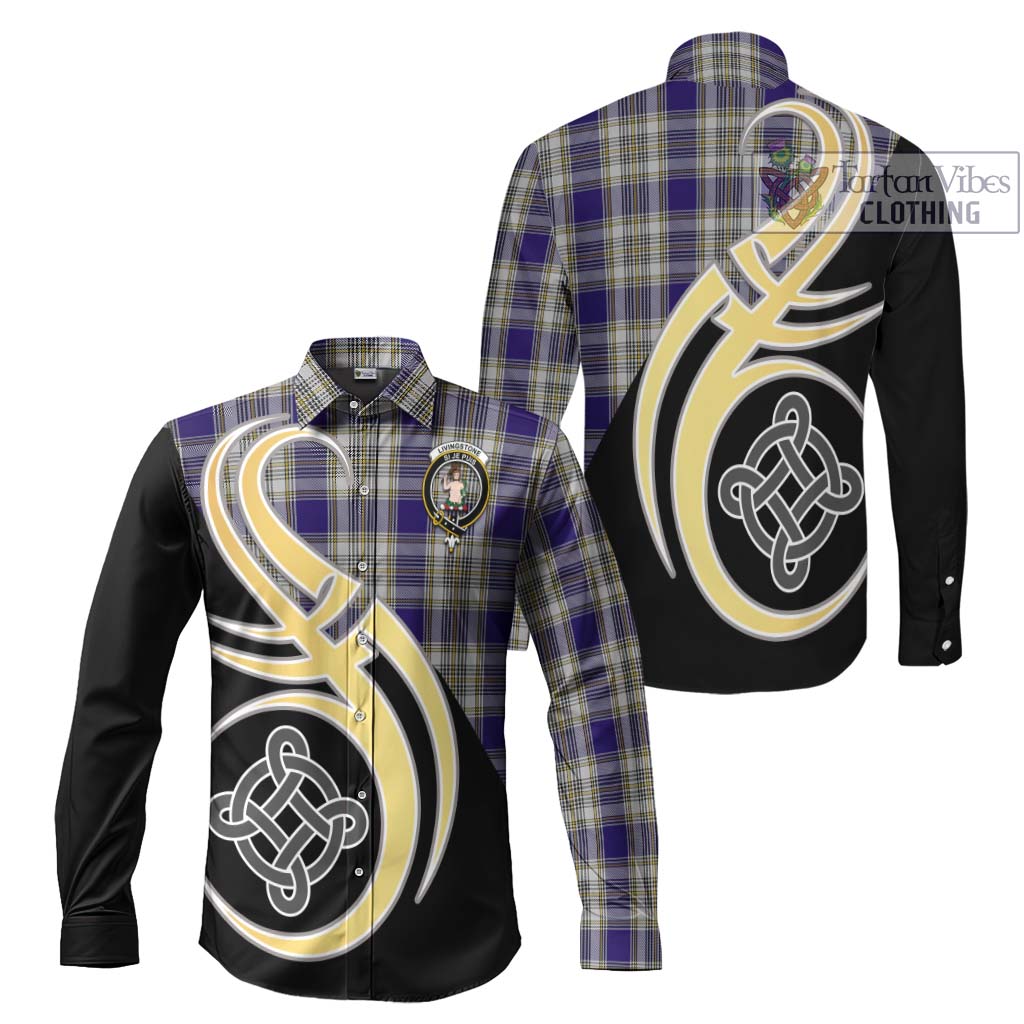 Livingstone Dress Tartan Long Sleeve Button Shirt with Family Crest and Celtic Symbol Style Men's Shirt S - Tartan Vibes Clothing