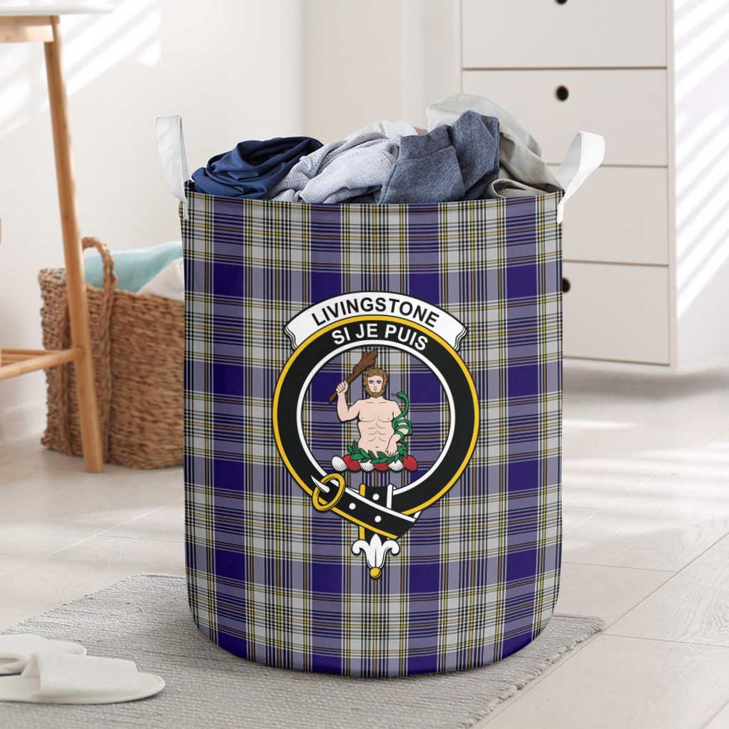 Livingstone Dress Tartan Laundry Basket with Family Crest One Size - Tartanvibesclothing Shop